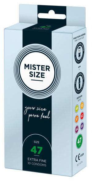 Mister Size 10 pz- Profilattici su Misura 47 mm