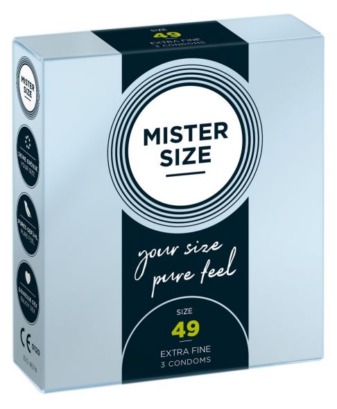 Mister Size 3 pz - Profilattici su Misura 49 mm 