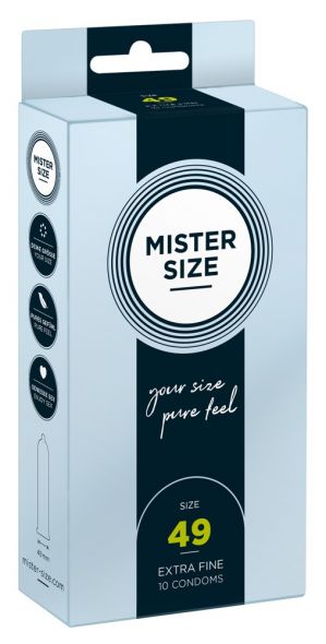 Mister Size 10 pz - Profilattici su Misura 49mm 