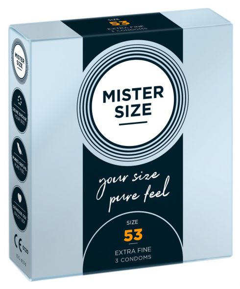 Mister Size 3 pz - Profilattici su Misura 53 mm 