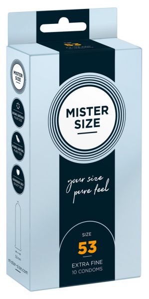 Mister Size 10 pz - Profilattici su Misura 53mm 