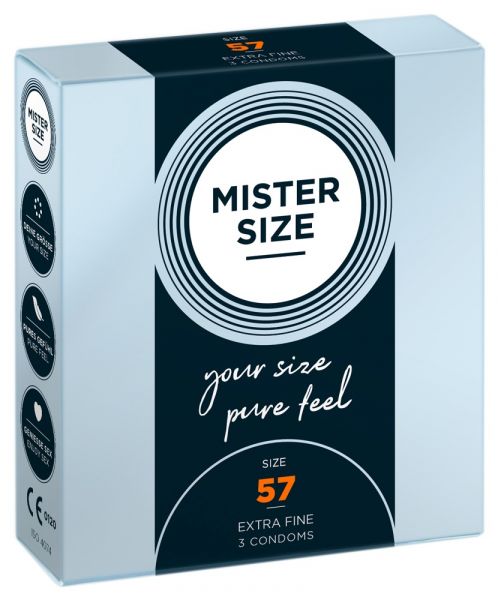 Mister Size 3 pz - Profilattici su Misura 57 mm 