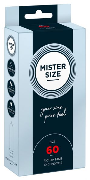 Mister Size 10 pz - Profilattici su Misura 60 mm 
