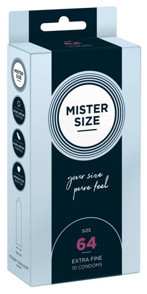 Mister Size 10 pz - Profilattici su Misura 64 mm