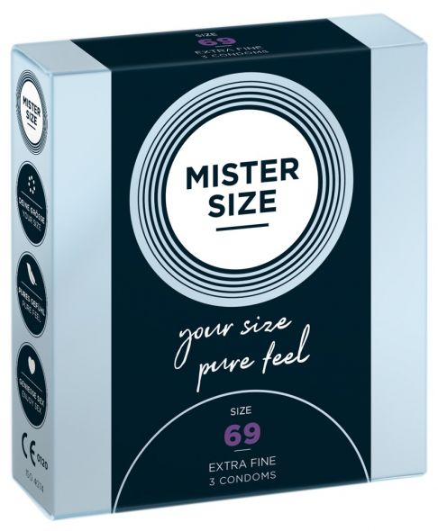 Mister Size 3 pz - Profilattici su Misura 69 mm 